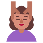 💆🏽‍♀️ Emoji Frau, die eine Kopfmassage bekommt: mittlere Hautfarbe Microsoft Windows 11 22H2.