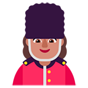 Emoji 💂🏽‍♀️ Guardia Donna: Carnagione Olivastra su Microsoft Windows 11 22H2.