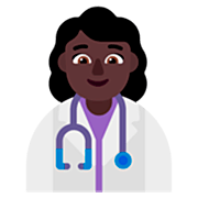 👩🏿‍⚕️ Emoji Profesional Sanitario Mujer: Tono De Piel Oscuro en Microsoft Windows 11 22H2.