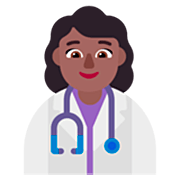 👩🏾‍⚕️ Emoji Profesional Sanitario Mujer: Tono De Piel Oscuro Medio en Microsoft Windows 11 22H2.