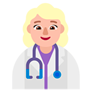 👩🏼‍⚕️ Emoji Profesional Sanitario Mujer: Tono De Piel Claro Medio en Microsoft Windows 11 22H2.