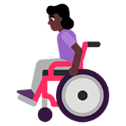 👩🏿‍🦽 Emoji Frau in manuellem Rollstuhl: dunkle Hautfarbe Microsoft Windows 11 22H2.