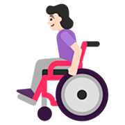 👩🏻‍🦽 Emoji Frau in manuellem Rollstuhl: helle Hautfarbe Microsoft Windows 11 22H2.