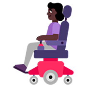 👩🏿‍🦼 Emoji Frau in elektrischem Rollstuhl: dunkle Hautfarbe Microsoft Windows 11 22H2.