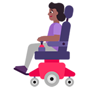 👩🏾‍🦼 Emoji Mulher Em Cadeira De Rodas Motorizada: Pele Morena Escura na Microsoft Windows 11 22H2.