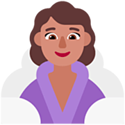 🧖🏽‍♀️ Emoji Frau in Dampfsauna: mittlere Hautfarbe Microsoft Windows 11 22H2.