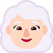 👩🏻‍🦳 Emoji Mujer: Tono De Piel Claro Y Pelo Blanco en Microsoft Windows 11 22H2.