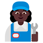 👩🏿‍🔧 Emoji Mechanikerin: dunkle Hautfarbe Microsoft Windows 11 22H2.