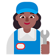 Emoji 👩🏾‍🔧 Meccanico Donna: Carnagione Abbastanza Scura su Microsoft Windows 11 22H2.