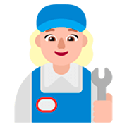 Emoji 👩🏼‍🔧 Meccanico Donna: Carnagione Abbastanza Chiara su Microsoft Windows 11 22H2.
