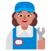 Emoji 👩🏽‍🔧 Meccanico Donna: Carnagione Olivastra su Microsoft Windows 11 22H2.