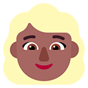 👱🏾‍♀️ Emoji Mulher: Pele Morena Escura E Cabelo Loiro na Microsoft Windows 11 22H2.