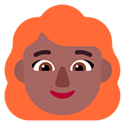👩🏾‍🦰 Emoji Frau: mitteldunkle Hautfarbe, rotes Haar Microsoft Windows 11 22H2.
