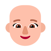 👩🏼‍🦲 Emoji Frau: mittelhelle Hautfarbe, Glatze Microsoft Windows 11 22H2.
