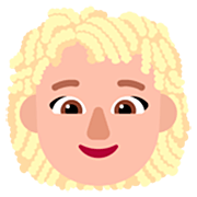 👩🏼‍🦱 Emoji Frau: mittelhelle Hautfarbe, lockiges Haar Microsoft Windows 11 22H2.