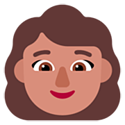 👩🏽 Emoji Mulher: Pele Morena na Microsoft Windows 11 22H2.