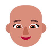 👩🏽‍🦲 Emoji Mujer: Tono De Piel Medio Y Sin Pelo en Microsoft Windows 11 22H2.