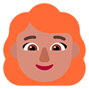 👩🏽‍🦰 Emoji Mujer: Tono De Piel Medio Y Pelo Pelirrojo en Microsoft Windows 11 22H2.