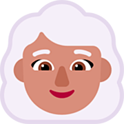 Émoji 👩🏽‍🦳 Femme : Peau Légèrement Mate Et Cheveux Blancs sur Microsoft Windows 11 22H2.