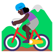 🚵🏿‍♀️ Emoji Mulher Fazendo Mountain Bike: Pele Escura na Microsoft Windows 11 22H2.