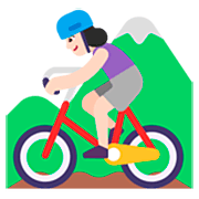 🚵🏻‍♀️ Emoji Mountainbikerin: helle Hautfarbe Microsoft Windows 11 22H2.