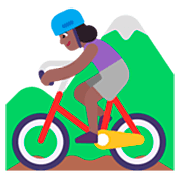 🚵🏾‍♀️ Emoji Mulher Fazendo Mountain Bike: Pele Morena Escura na Microsoft Windows 11 22H2.