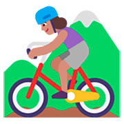 🚵🏽‍♀️ Emoji Mulher Fazendo Mountain Bike: Pele Morena na Microsoft Windows 11 22H2.
