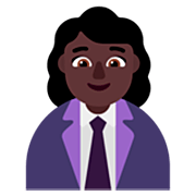👩🏿‍💼 Emoji Oficinista Mujer: Tono De Piel Oscuro en Microsoft Windows 11 22H2.