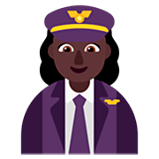 👩🏿‍✈️ Emoji Piloto De Avião Mulher: Pele Escura na Microsoft Windows 11 22H2.