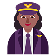 Emoji 👩🏾‍✈️ Pilota Donna: Carnagione Abbastanza Scura su Microsoft Windows 11 22H2.
