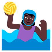 🤽🏿‍♀️ Emoji Mujer Jugando Al Waterpolo: Tono De Piel Oscuro en Microsoft Windows 11 22H2.