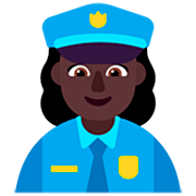 👮🏿‍♀️ Emoji Policial Mulher: Pele Escura na Microsoft Windows 11 22H2.
