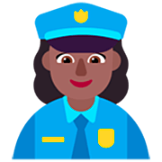 👮🏾‍♀️ Emoji Agente De Policía Mujer: Tono De Piel Oscuro Medio en Microsoft Windows 11 22H2.
