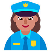 Émoji 👮🏽‍♀️ Policière : Peau Légèrement Mate sur Microsoft Windows 11 22H2.