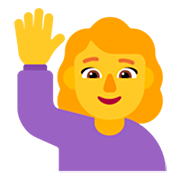 Emoji 🙋‍♀️ Donna Con Mano Alzata su Microsoft Windows 11 22H2.