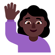🙋🏿‍♀️ Emoji Mulher Levantando A Mão: Pele Escura na Microsoft Windows 11 22H2.