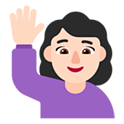 🙋🏻‍♀️ Emoji Frau mit erhobenem Arm: helle Hautfarbe Microsoft Windows 11 22H2.
