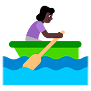Emoji 🚣🏿‍♀️ Donna In Barca A Remi: Carnagione Scura su Microsoft Windows 11 22H2.