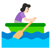 🚣🏻‍♀️ Emoji Mujer Remando En Un Bote: Tono De Piel Claro en Microsoft Windows 11 22H2.
