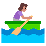 🚣🏽‍♀️ Emoji Mujer Remando En Un Bote: Tono De Piel Medio en Microsoft Windows 11 22H2.