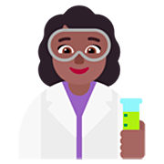 👩🏾‍🔬 Emoji Cientista Mulher: Pele Morena Escura na Microsoft Windows 11 22H2.
