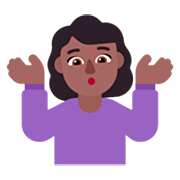 🤷🏾‍♀️ Emoji Mujer Encogida De Hombros: Tono De Piel Oscuro Medio en Microsoft Windows 11 22H2.