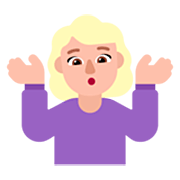 🤷🏼‍♀️ Emoji schulterzuckende Frau: mittelhelle Hautfarbe Microsoft Windows 11 22H2.