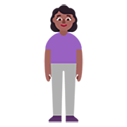 🧍🏾‍♀️ Emoji stehende Frau: mitteldunkle Hautfarbe Microsoft Windows 11 22H2.