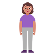 🧍🏽‍♀️ Emoji stehende Frau: mittlere Hautfarbe Microsoft Windows 11 22H2.