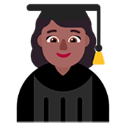 👩🏾‍🎓 Emoji Estudiante Mujer: Tono De Piel Oscuro Medio en Microsoft Windows 11 22H2.