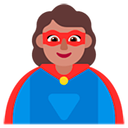 🦸🏽‍♀️ Emoji Super-heroína: Pele Morena na Microsoft Windows 11 22H2.