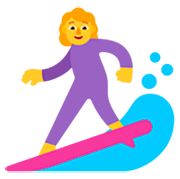 Emoji 🏄‍♀️ Surfista Donna su Microsoft Windows 11 22H2.