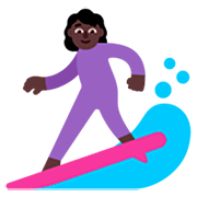 Emoji 🏄🏿‍♀️ Surfista Donna: Carnagione Scura su Microsoft Windows 11 22H2.