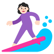 Emoji 🏄🏻‍♀️ Surfista Donna: Carnagione Chiara su Microsoft Windows 11 22H2.